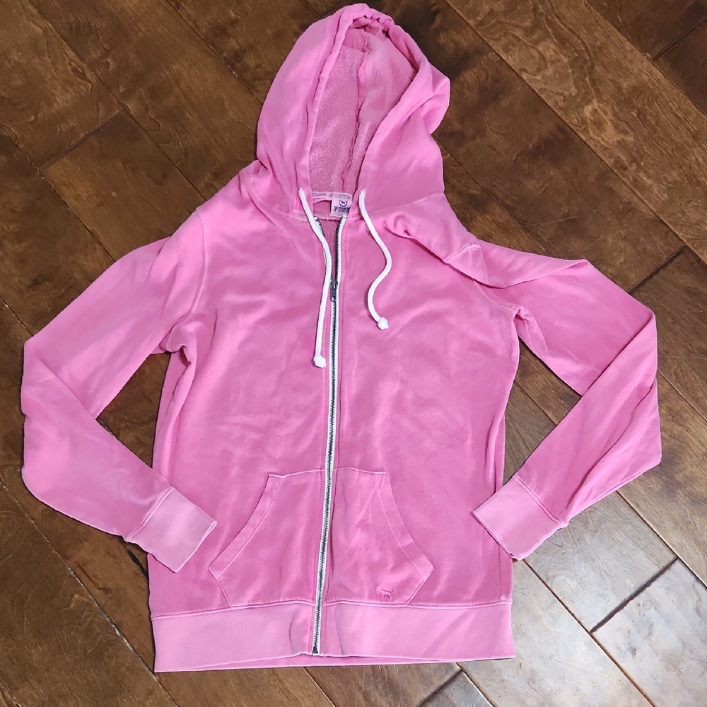 PINK Victoria Secret LOVE PINK Zip-Up Hoodie SIZE M